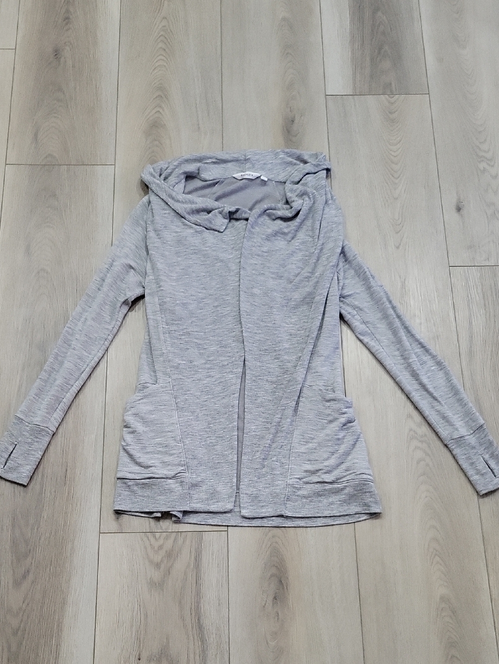 Athleta Light Gray Open-Front Cardigan
